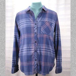 Orvis Logan Blue Pink Button Down Flannel - L